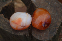 Polished Carnelian Agate Palm Stones  x 12 From Madagascar - Toprock Gemstones and Minerals 