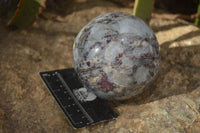 Polished Rubellite Pink Tourmaline Matrix Sphere x 1 From Madagascar