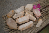 Natural Single White Quartz Crystals  x 12 From Madagascar - TopRock