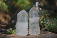 Polished Clear Quartz Crystal Points x 6 From Madagascar