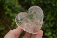 Polished Bright Clear Quartz Hearts With Rainbow Veils  x 6 From Madagascar - TopRock