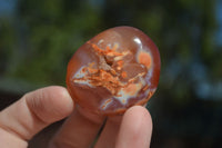 Polished Carnelian Agate Palm Stones  x 12 From Madagascar - Toprock Gemstones and Minerals 