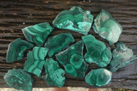 Polished Flower & Banded Malachite Slices  x 12 From Congo - Toprock Gemstones and Minerals 