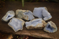 Natural Blue Lace Agate Geode Specimens  x 6 From Nsanje, Malawi