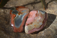 Polished One Side Polished Polychrome Jasper Nodules  x 6 From Mahajanga, Madagascar