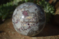 Polished Rubellite Pink Tourmaline Matrix Sphere x 1 From Madagascar