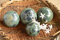 Polished Groovy Stromatolite / Nebula Jasper Spheres  x 4 From Katsepy, Madagascar - TopRock