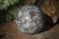 Polished Rubellite Pink Tourmaline Matrix Sphere x 1 From Madagascar