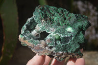 Natural Rare Ball Malachite On Drusy Quartz & Dolomite Specimens x 3 From Kambove, Congo