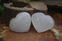 Polished Large Clear Quartz Hearts  x 6 From Madagascar - Toprock Gemstones and Minerals 