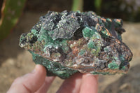 Natural Rare Ball Malachite On Drusy Quartz & Dolomite Specimens x 3 From Kambove, Congo