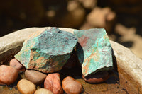 Natural Rough Malacholla With Copper Specimens  x 15 From Namibia - TopRock