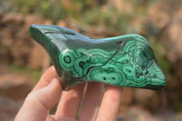 Polished Malachite Free Forms x 3 From Kolwezi, Congo