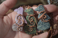 Polished Copper Wire Wrapped Ancient Eagle Pendants  x 12 From Zimbabwe