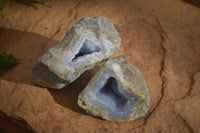 Natural Blue Lace Agate Geode Specimens  x 6 From Nsanje, Malawi