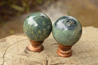 Polished Groovy Stromatolite / Nebula Jasper Spheres  x 4 From Katsepy, Madagascar - TopRock