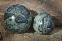 Polished Stromatolite / Kambamba Jasper Spheres  x 2 From Katsepy, Madagascar - Toprock Gemstones and Minerals 