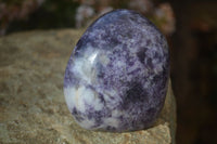 Polished Purple Lepidolite Standing Free Forms  x 3 From Zimbabwe