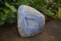 Polished Blue Lace Agate Standing Free Forms  x 2 From Nsanje, Malawi - Toprock Gemstones and Minerals 