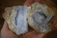 Natural Blue Lace Agate Geode Specimens  x 12 From Nsanje, Malawi