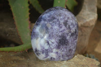 Polished Purple Lepidolite Standing Free Forms  x 3 From Zimbabwe