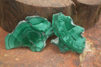 Polished Flower & Banded Malachite Slices  x 12 From Congo - Toprock Gemstones and Minerals 