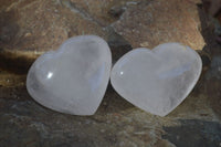 Polished Large Clear Quartz Hearts  x 6 From Madagascar - Toprock Gemstones and Minerals 