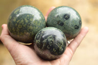 Polished Groovy Stromatolite / Nebula Jasper Spheres  x 4 From Katsepy, Madagascar - TopRock