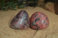 Polished Rhodonite Galet / Palm Stones x 12 From Zimbabwe