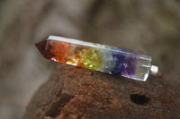 Polished Packaged Hand Crafted Full Chakra Resin Pendant with Stone Chips - sold per piece - From Bulwer, South Africa - TopRock