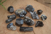 Natural Schorl Black Tourmaline Specimens  x 12 From Erongo, Namibia - Toprock Gemstones and Minerals 