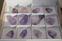 Polished Window Amethyst Points  x 12 From Ankazobe, Madagascar