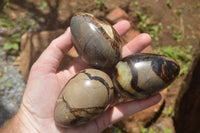 Polished Septaria Dragon's Eggs (Calcite & Aragonite) x 5 From Mahajanga, Madagascar - TopRock