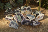 Polished  One Side Polished Watermelon Fluorite Pieces  x 10 From Uis, Namibia