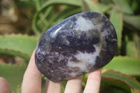 Polished Purple Lepidolite Standing Free Forms  x 3 From Zimbabwe