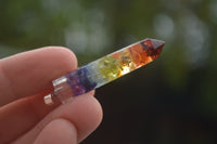 Polished Packaged Hand Crafted Full Chakra Resin Pendant with Stone Chips - sold per piece - From Bulwer, South Africa - TopRock