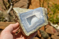 Natural Blue Lace Agate Geode Specimens  x 3 From Nsanje, Malawi - TopRock