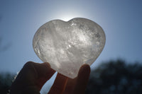 Polished Large Clear Quartz Hearts  x 6 From Madagascar - Toprock Gemstones and Minerals 