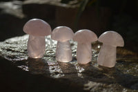 Polished Gemmy Rose Quartz Mushrooms x 12 From Ambatondrazaka, Madagascar