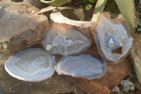 Polished Large Agate Slices With Stunning Patterns x 4 From Madagascar