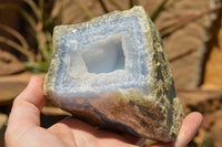 Natural Blue Lace Agate Geode Specimens  x 3 From Nsanje, Malawi - TopRock