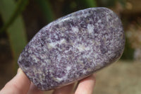 Polished Purple Lepidolite Standing Free Forms  x 3 From Zimbabwe