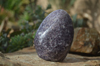 Polished Purple Lepidolite Standing Free Forms  x 3 From Zimbabwe