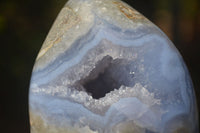 Polished Blue Lace Agate Standing Free Forms  x 2 From Nsanje, Malawi - Toprock Gemstones and Minerals 