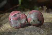 Polished Rhodonite Galet / Palm Stones x 12 From Zimbabwe