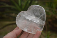 Polished Bright Clear Quartz Hearts With Rainbow Veils  x 6 From Madagascar - TopRock