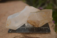 Natural Single White Quartz Crystals  x 12 From Madagascar - TopRock