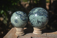 Polished Stromatolite / Kambamba Jasper Spheres  x 2 From Katsepy, Madagascar - Toprock Gemstones and Minerals 