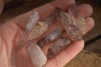 Natural Single Amethyst Crystals  x 70 From Chiredzi, Zimbabwe