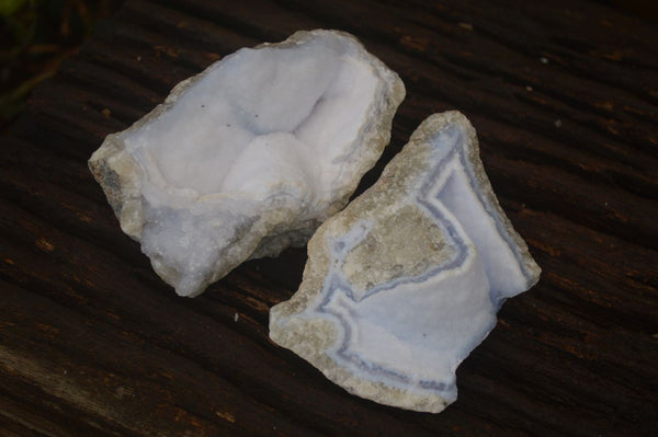 Natural Blue Lace Agate Geode Specimens  x 12 From Nsanje, Malawi